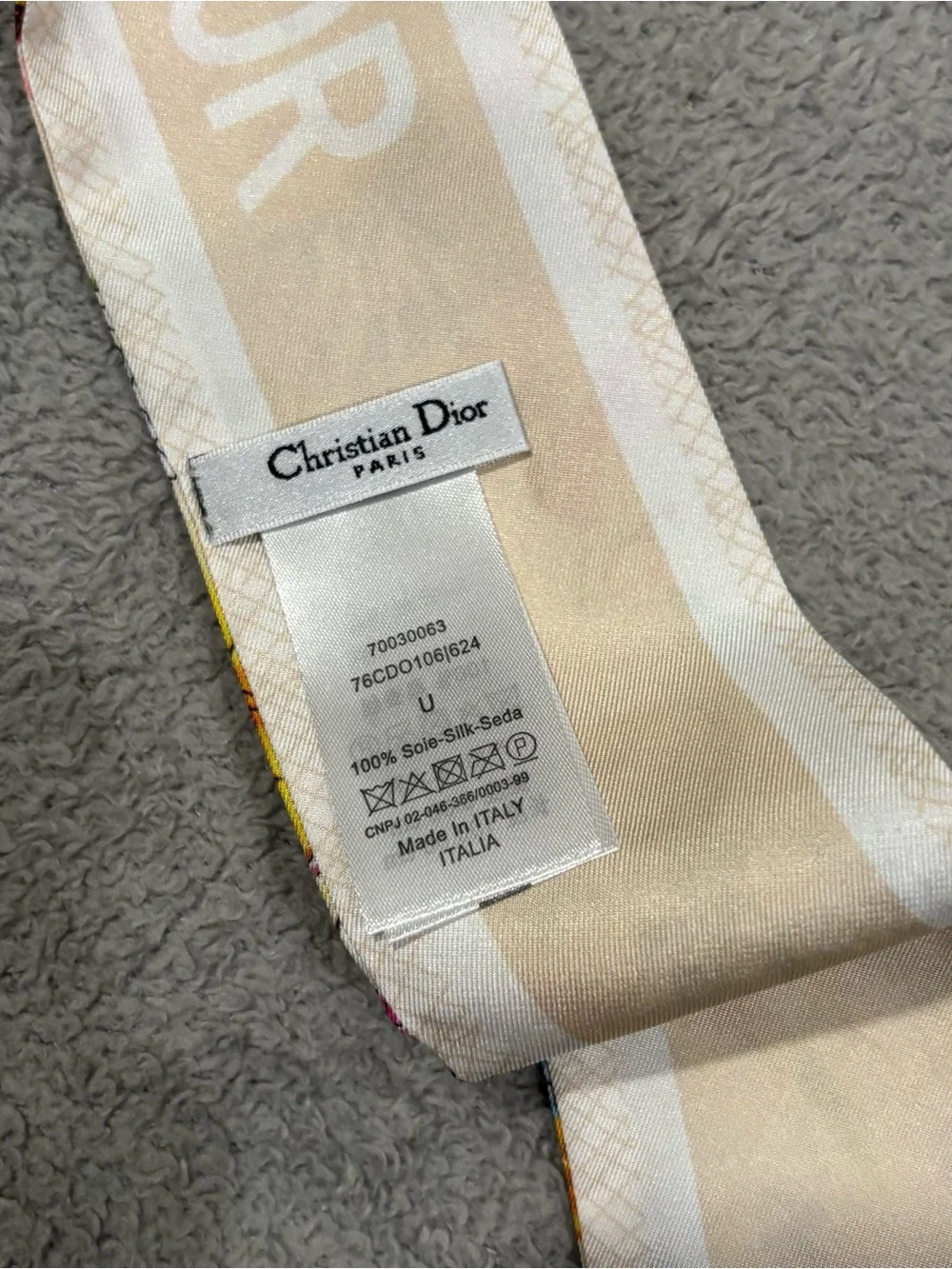 Christian Dior D-Floral Mitzah   Scarf Beige Multicolor Floral Wildflower